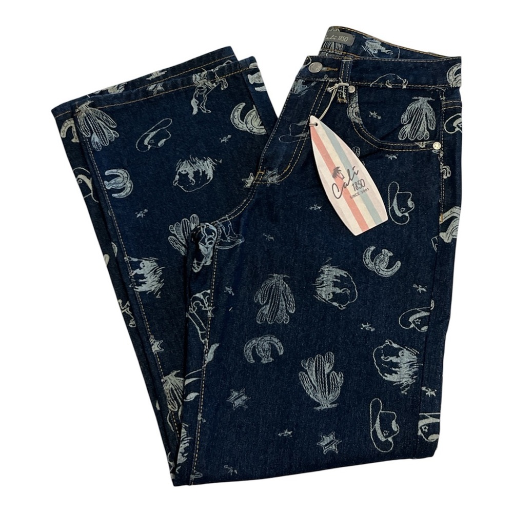 🤠✨ Callie 1850 Western Print Jeans – Size 3 NWT, Wide Leg✨🤠